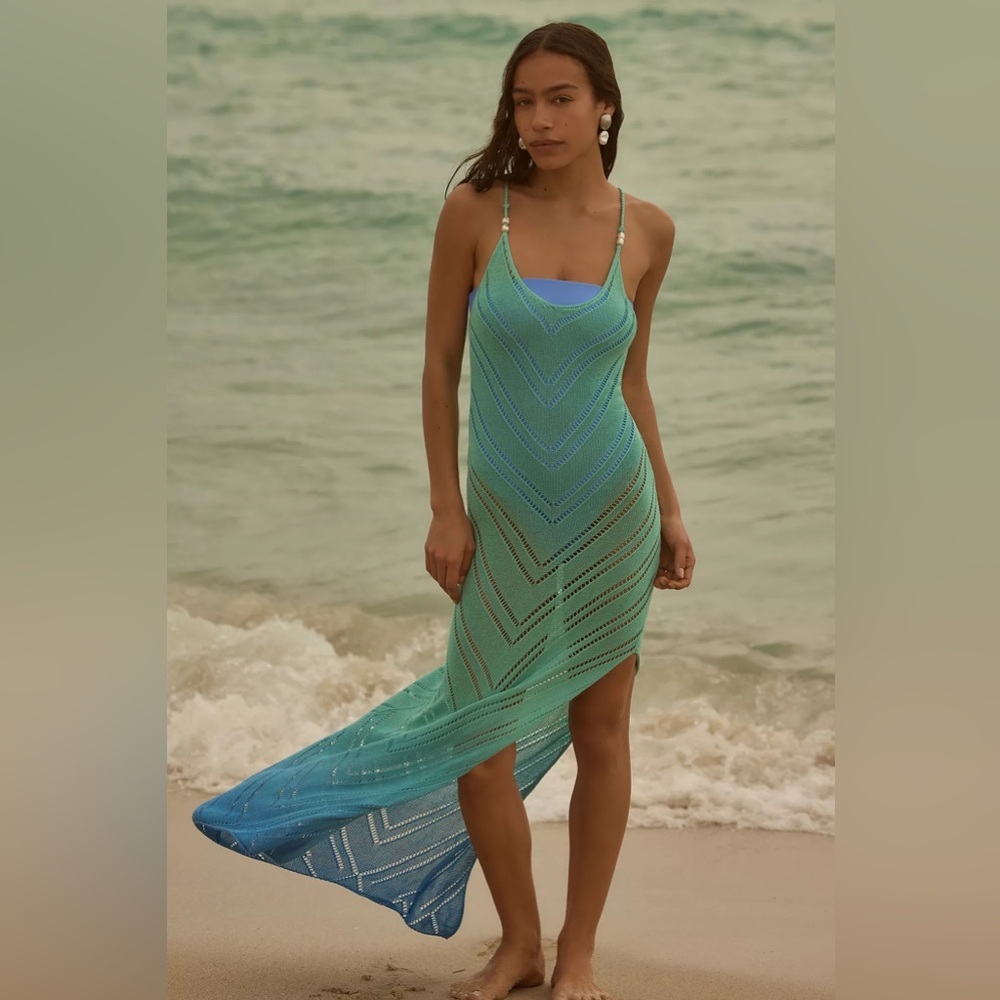 L*Space Teal Ombre Beach Cover-Up size XL